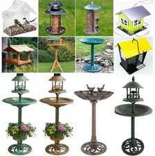 Bird Bath Feeder Bowl With Solar Light Garden & Patio Bird Feeding Table Station