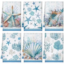 Set of 6 Beach Kitchen Towels