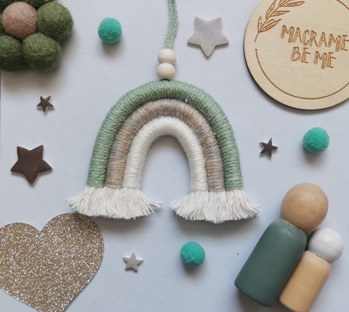 Macrame rainbow wall hanging - rainbow,