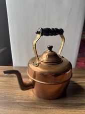 Solid Copper Kettle Made In England 23cm Height Inc Handle Beautiful!