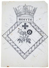 Rare Original Design for Royal Navy HMNB Rosyth Ship's Badge Sealed Pattern