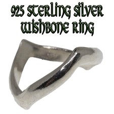 Wishbone Ring .925 sterling silver wedding band luck anniversary gift ladies M-X