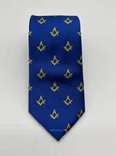 New Lodge Gift Craft Masonic Tie Gold Square & Compass Masonic Regalia Neck tie