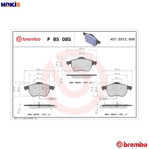 Brake pad set disc - pad, p