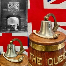 Military Issued Bell with Hanger & Bell Rope c.1940-50’s (Chatham Dockyard)
