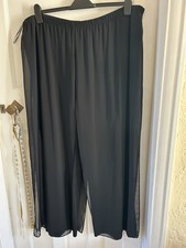 JOANNA HOPE BLACK EVENING TROUSERS CHIFFON OVERLAY SIZE 24 ELASTICATED WAIST