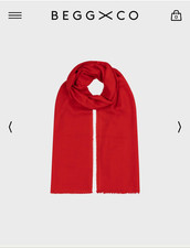 Begg x Co Staffa solid scarf in red, new, dust bag included, unisex