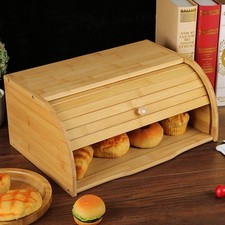 Large Wooden Bamboo Roll Top