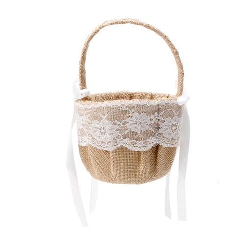 Burlap wedding baskets - baskets, linen