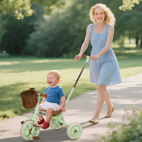 Kids tricycle with adjustable - kids,