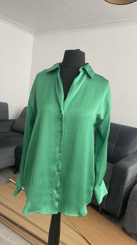 Zara green skirt satin - zara,