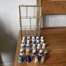 Glass Cabinet With 24 Various Thimbles