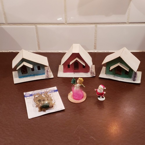 Vintage putz houses with - putz,