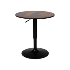 Adjustable Round Bar Table with Gas Lift Pub Table Bistro Counter Pedestal Table