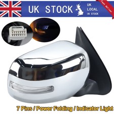 Right For Mitsubishi Triton L200 2015-2019 Chrome Power Folding Door Wing Mirror