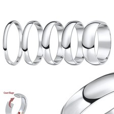 Platinum Wedding Ring Court Shaped Heavy Weight Polished Band UK Hallmarked 950
