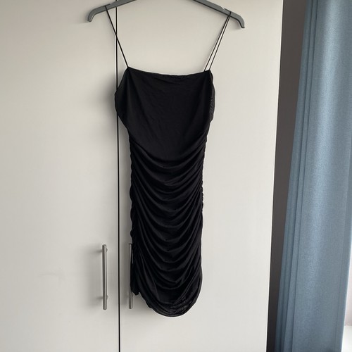 Polly black ruched bodycon - ruched,