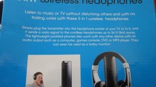 5 in 1 Wireless Headband Headphones for MP3 PC TV CD FM Radio