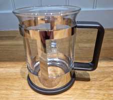 Bodum Coffee/tea Glass Cup Mug Black & Silver