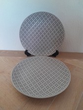 Next Geo Salad Plates X 2 - Grey - 21.5 cm - Superb Condition - (D)