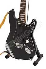 Miniature Guitar Tom DeLonge Blink-182 Strat Black & Strap
