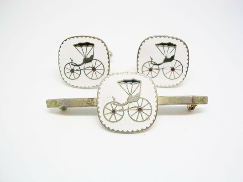 Vintage cufflinks collar pin - cufflinks,