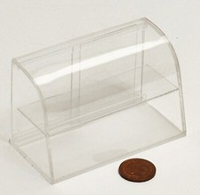 Dolls House Shop Display Wide Curved Clear Perspex Shelf Unit Accessory tumdee