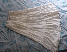 SHEIN Gypsy Indian Long Skirt White Tiered Lined Elasticated Large L