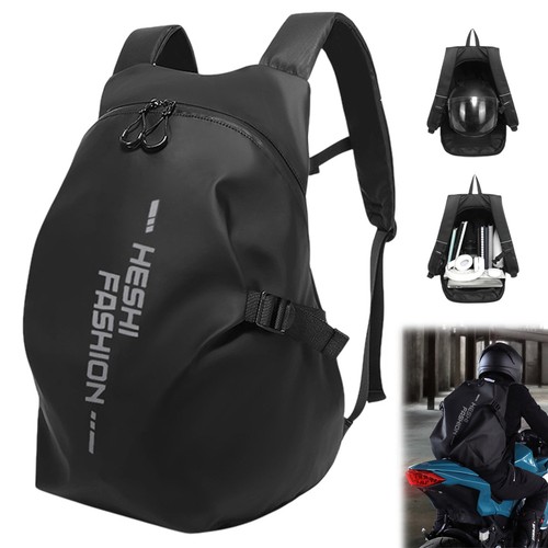 Black motorcycle backpack - black,