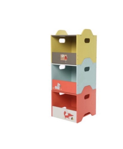Wooden stackable toy box set - stackable,