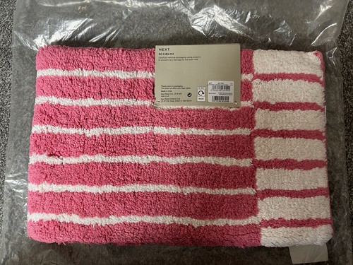 Pink stripe bath mat 100 - bath, 100%