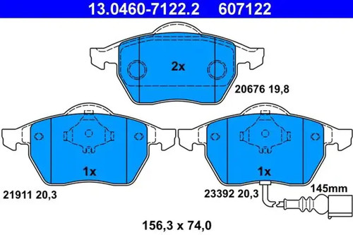 Brake pads 0460 7122 - 13.0460-7122.2, ate