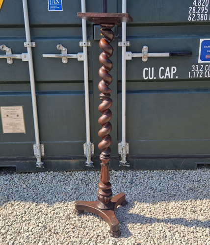Antique mahogany tall barley - mahogany,