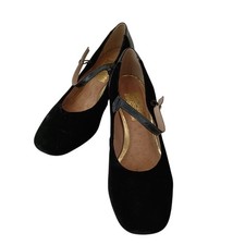 BIBA Black Patent Leather&Suede Gold Trim On the Heels Shoes UK3 EU 36 -Preloved