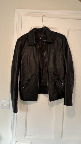 Real leather black biker - leather,