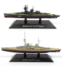 Set of 2 Warships 1:1250 WW1 + WW2 Diecast Military Model Boat Battleship WSL16