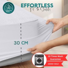 Waterproof Terry Towel Mattress Protector Fitted Sheet Bed Cover Non-Allergenic