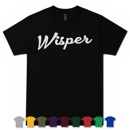 Wisper retro script shirt - script, t-shirt