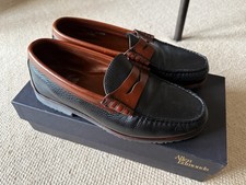 Allen Edmonds Holton Black & Brown Leather Loafers - Size UK 9.5