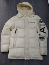 Arcminute Puffer Jacket Sizes S Ivory White Quilted Padded Insulated Warm Long