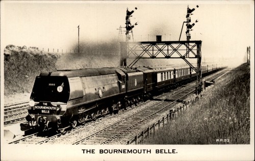 Rppc train bournemouth belle - rppc,