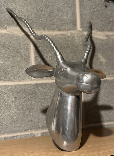 Metal wall mounted stag head - mounted,