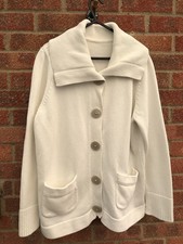 M&S Marks and Spencer Womens Cotton Rich White Cardigan Size 20 UK