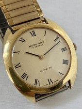 Vintage Micro -Star Mechanical Watch  17 Jewels Gold Plated  Incabloc Swiss Made