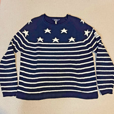 Joules Seaport Knit Jumper Women’s 16 Navy White Stars Striped Nautical Classic
