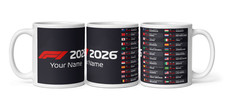 F1 Formula One 2026 Calendar Coffee Mug Race  Cup Personalized Gift Present Xmas