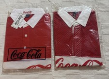 Vintage Coca Cola Polo and Mesh Polo Lot of 2 New with Tags In Plastic Size L