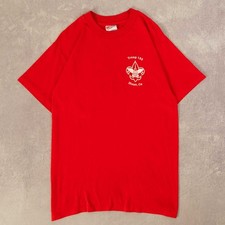 Vintage 90s Troop Dixon Boy Scouts Single Stitch Graphic T-Shirt M Men's Red 