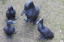 Set of 4 Brass Ducks - 1 Mama