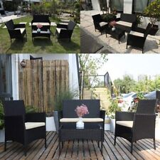 RATTAN GARDEN OUTDOOR SOFA SET FURNITURE 4 SEATER  CHAIRS TABLE & PATIO WICKER